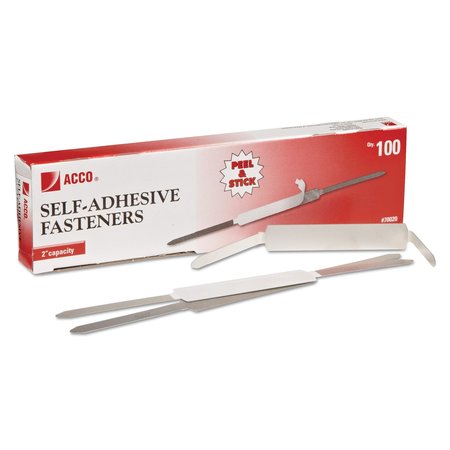 ACCO Self-Adhesive Fasteners 2" Capacity, Pk100 A7070020H